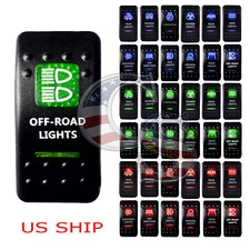 Green Light LED Off Road 12V 20A 10A 5-pin Rocker Toggle Switch Car Boat ATV