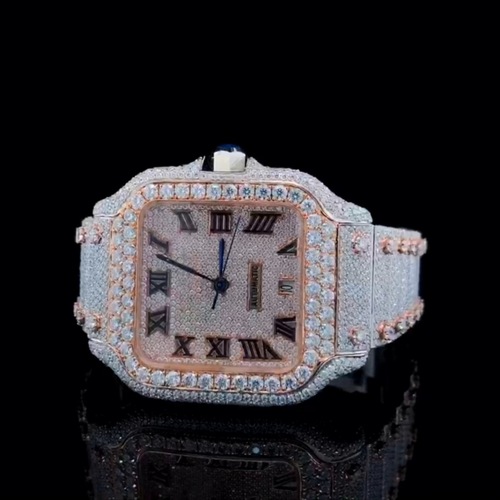 Custom VVS moissanite watch Pass Diamond Tester ✅💎 Automatic Movement