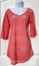 O  Neill Womens XS Coral Mesh Swimsuit Cover Up 3/4 Sleeve Lightweight