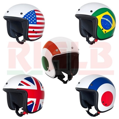 Casco Jet Helmet Open Face Vintage Vespa NAZIONI per Moto Scooter Custom in  ABS | eBay