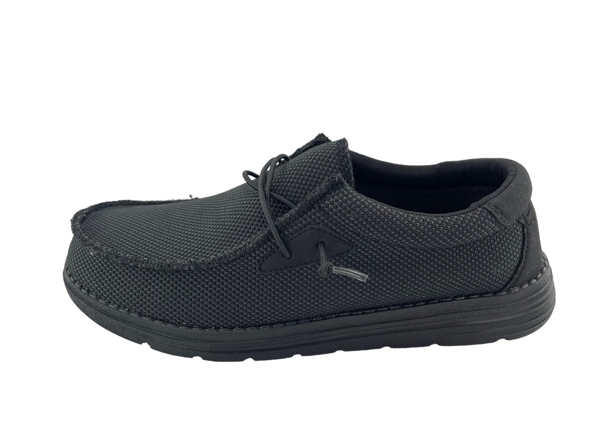 Bruno Marc Mens BLS211 Black Elastic Lace Casual Fabric Slip On Size 7.5 Loafers Bruno Marc - Brandclub - Bruno Marc Men main image 2