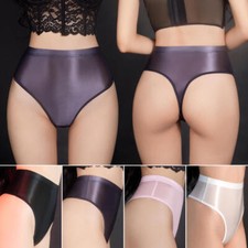 Women Silky Shiny Glossy Panties G-string Thong Briefs Bikini Lingerie Underwear