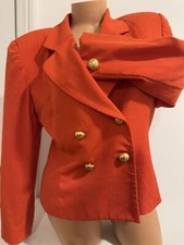 Vintage CHRISTIAN DIOR Gold Logo Buttons Blazer /Jacket - Size 10