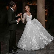 Beach Backless A Line Wedding Dresses Floor Length Lace Applique Bridal Gowns