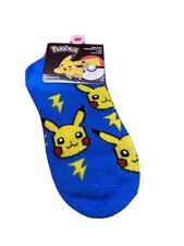 Pokemon Pikachu No-shows Toddler Children  s Socks Size 6-8 1/2 blue 1 Pair