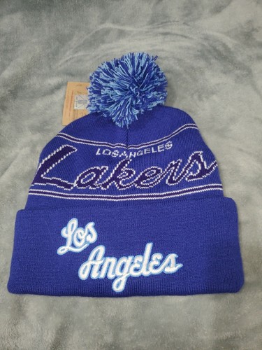 BLUE PURPLE KNIT POM BEANIE MENS 