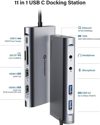Docking Station USB 3.0 11 In 1 By UtechSmart Model D3908