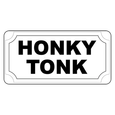 Honky Tonk Black Retro Vintage Style Metal Sign - 8 In X 12 In With ...