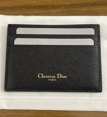 Christian Dior 30 Montaigne Card Holder BLACK Grained Calfskin, 3