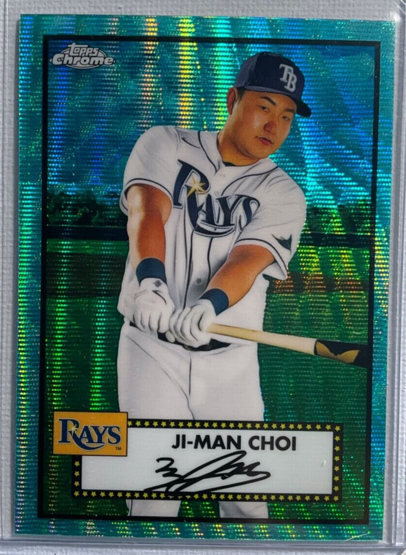 Ji-Man Choi Aqua Wave Refractor #325 | 2021 Topps Chrome Platinum