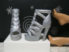 Barbie Doll Basics Black Label Model Muse SILVER HEART PEEP TOE SPIKE Shoes heel