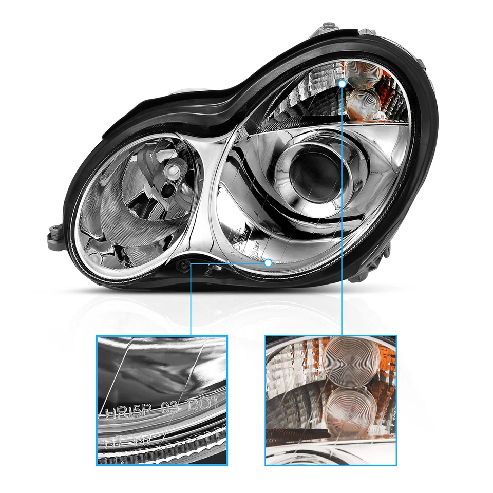 2001-2007 Projector Headlights For Mercedes Benz W203 C-Class C230 C240 C320 - Image 2 of 4