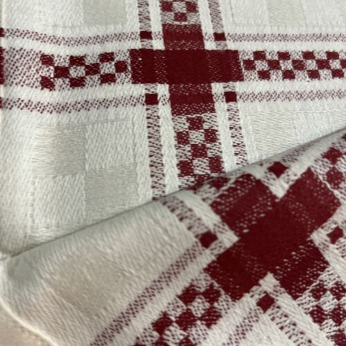 Williams Sonoma STRIPE Checked Wine Red Dinner Napkins Set 4 New Cotton/Linen Bl - Picture 7 of 12