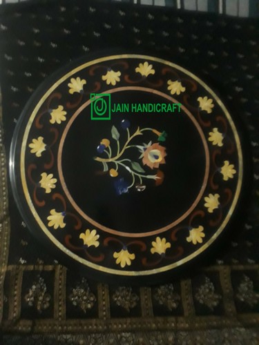 18'' Marble Coffee Center Table Top Inlay lapis Mother of pearl antique decor p3 - Picture 4 of 4