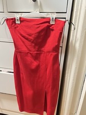 Fashionnova Red Mini Dress With Slit Size Medium