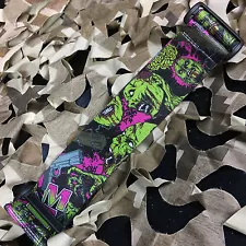 NEW KM Paintball Universal Mask Goggle Strap - Zombie Guns - Pink/Lime