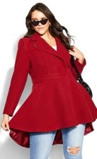 Gorgeous Red City Chic Fit & Flare Coat Bnwt Plus Size 20 Rrp £70