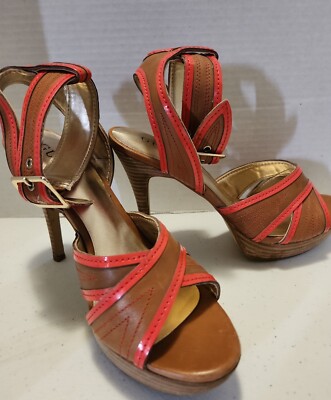 red dress with brown sandals Imperial Red Elegant Flats 11