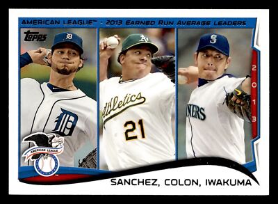 AL 2013 ERA Leaders Anibal Sanchez Colon Iwakuma 2014 Topps #117 BUY3GET1FREE