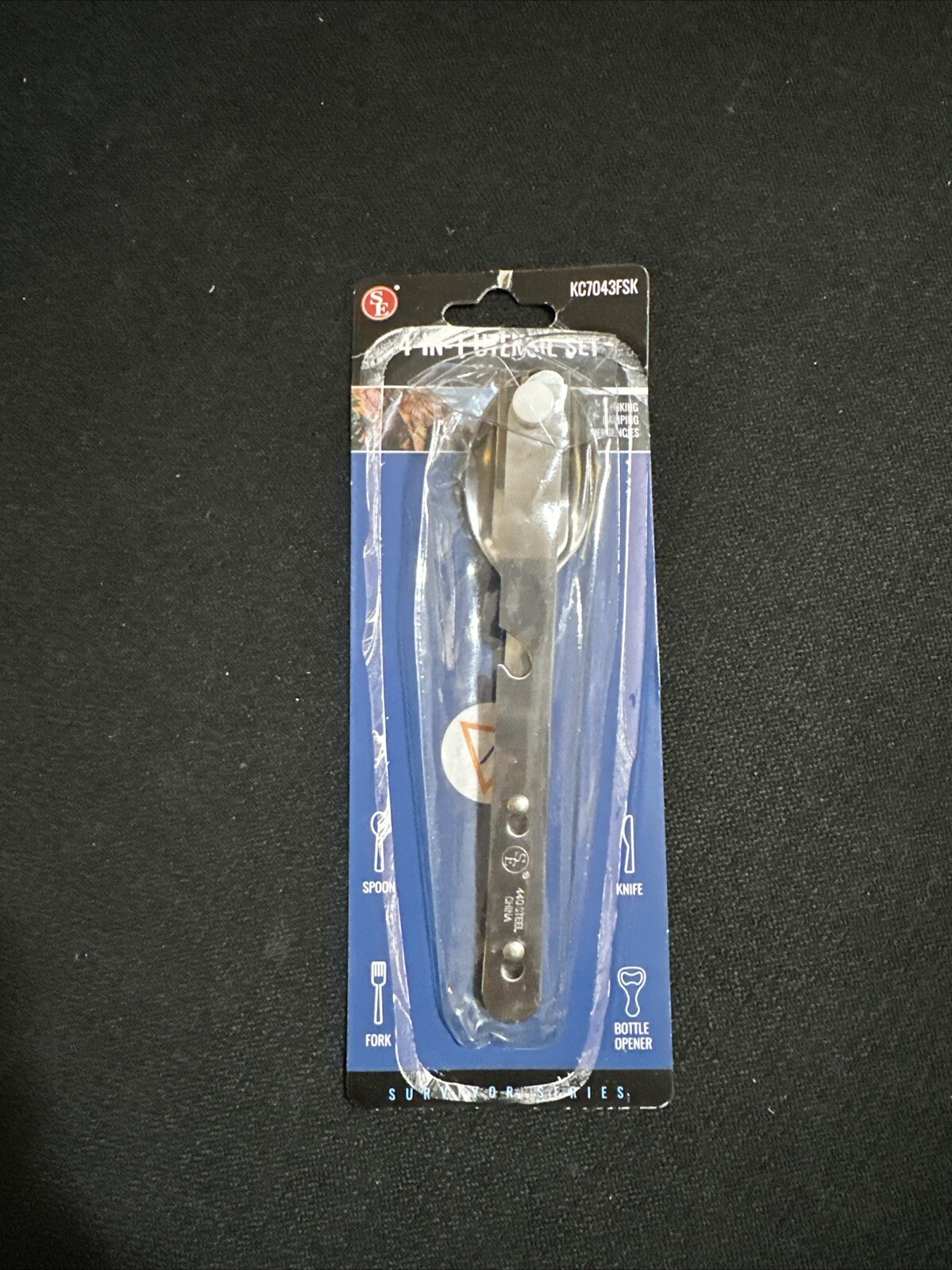 4 in 1 Outdoor Cutlery Fork/Spoon/Knife/Bottle Opener Compact Spoon Fork