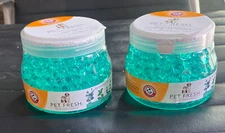 2 Arm & Hammer Pet Fresh Eucalyptus Mint Deodorizing Scented Gel Pearls 12oz