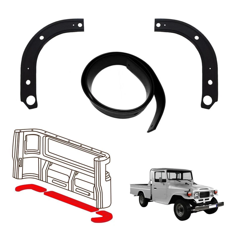Sello de cabina espaciadora resistente al clima de goma para camioneta Toyota Land Cruiser FJ45 1976-80 Foto 3 de 4