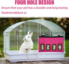 Mangiatoia Per Conigli BREUAILY 4 In 1 - Con Vassoio, Bottiglia E Ciotole, In Legno E Acciaio - Foto 5