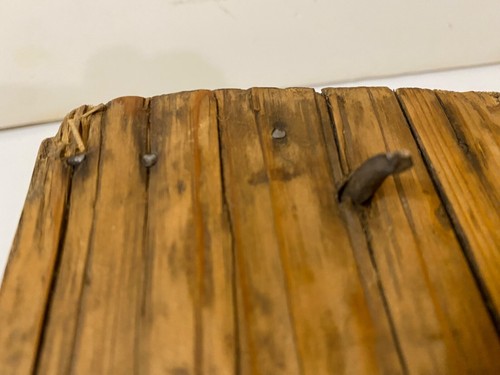 RARO! Cerradura de madera antigua primitiva hecha a mano con llave ~ PR789 - Imagen 11 de 14