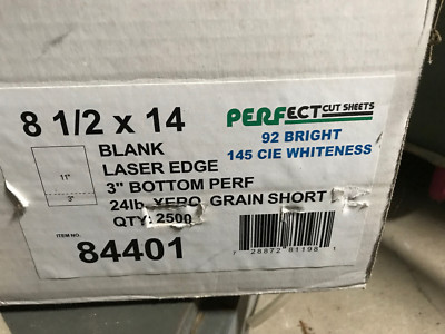 Perfect cut 24lb Horizontal 8.5" X 14" Perforated Paper 3" Case | eBay