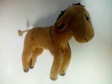Vintage Steiff Donkey 4" c.1950-58 Brown Velvet, No Halters or IDs