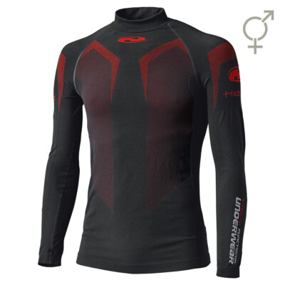 Motorrad Langarmhemd Held 3D-Skin Warm Top Damen Farbe: Schwarz/Rot Gr: D-XL