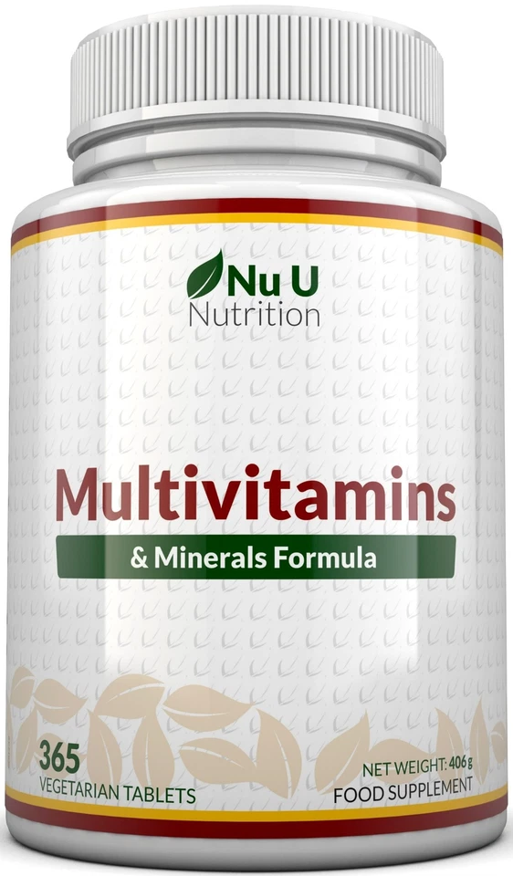 NU U NUTRITION Multivitamins & Minerals 365 Tablets | Daily 24-in-1 Formula | UK Made