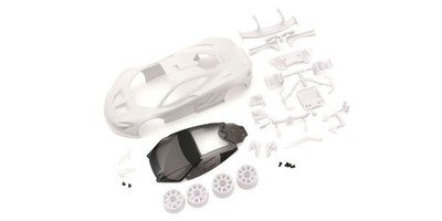 KYOMZN190 MC LAREN P1 GTR WHITE BODY SET W/ RIM FOR RWD