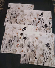 4 Pack Set Pillow Covers Grey White Gold Flowers Floral Pillowcases Couch Square