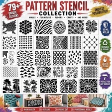 79 Pattern Stencil   Choose your design - Reusable and Durable - 10 mil mylar