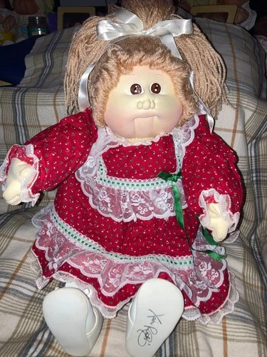 Vintage Cabbage Patch Kids  Soft Sculpture in Holiday Dress