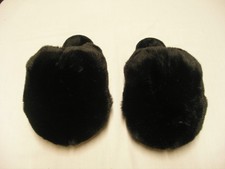 FUZZY BLACK SLIPPERS, BRAND NEW, SIZE 6