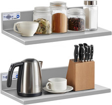 Stainless Steel Shelf Wall Mounted Commercial Stainless Steel Shelves 8.6 * 16 I