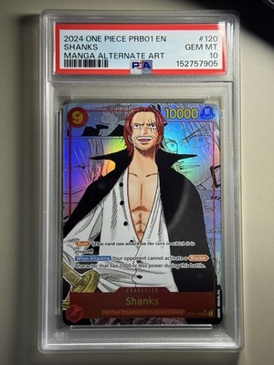 2024 One Piece PRB01 EN Manga Alternate Art #120 Shanks PSA 10 GEM MINT