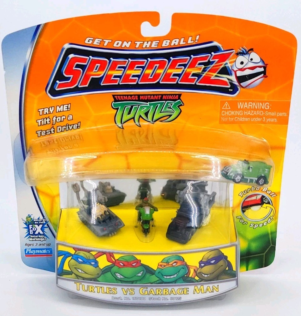 TMNT Speedeez Ninja Turtles Vs Garbage Man Playmates Micro Vehicle