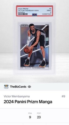 2024-25 Panini Prizm - Victor Wembanyama - Manga SSP #9 - PSA 9