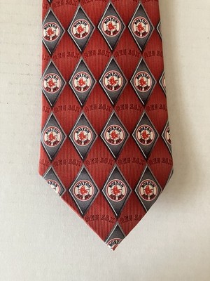 MLB Eagle Neckwear Men's Necktie Tie Silk Red Gray Boston Red Sox Baseball 57''
