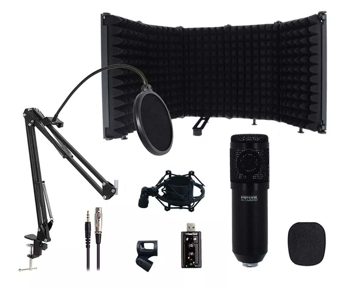 Power Studio VIBE D1 XLR-RF Microphone à Condensateur Professionnel Noir pour Studio