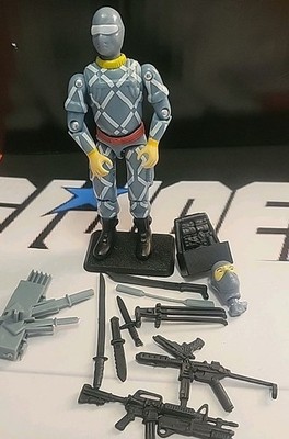 GI Joe Black Major Custom Grey Python Snake Eyes      With Ton Of Weapons