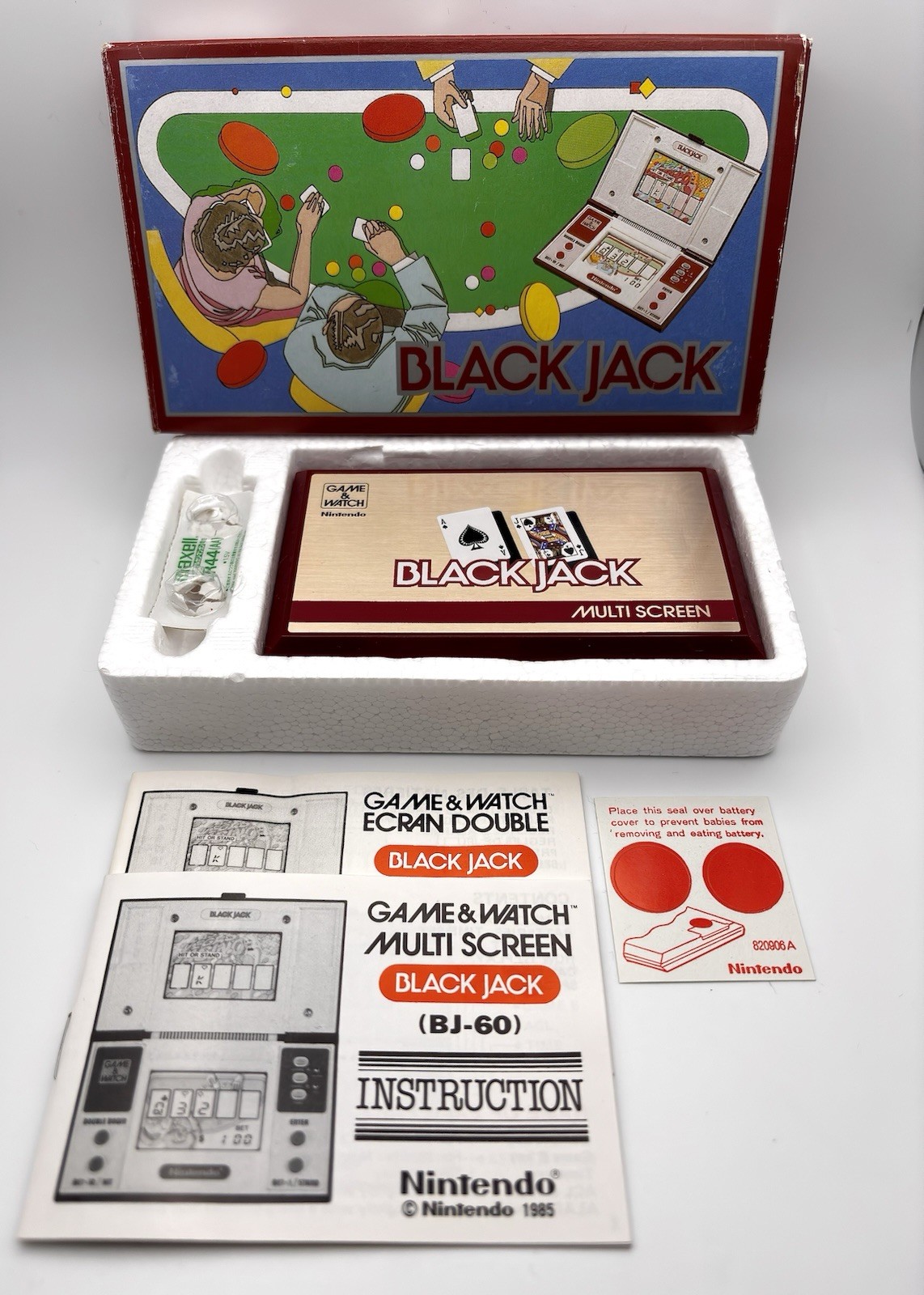 🕹️ Nintendo Game & Watch BLACK JACK BJ-60 (1985) - CIB- RARE