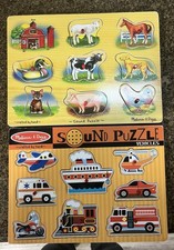 2 MELISSA AND DOUG CHILDRENS SOUND PUZZLES   