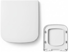 MinSha Square Toilet Seat, Soft Close PP Glossy Finish fits 16-1/2 heavy duty