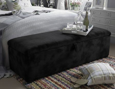 Top Quality Plain Ottoman Storage Box Bedding Blanket Storage  in Soft Plush