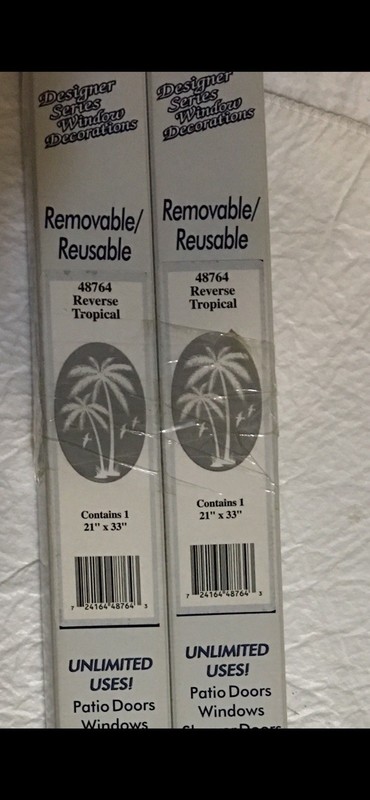 WINDOW/DOORS /SHOWER ECT REMOVABLE/REUSEABLE  PRIVACY-TROPICAL COVERING-2 21x 33