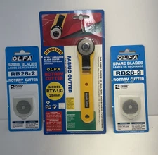 OLFA RTY-1/G 28mm Rotary Cutter RB-28-5 Blades Bundle